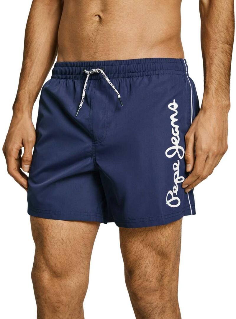 Costume da bagno Pepe Jeans Logo blu navy per uomo