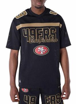 Maglietta New Era San Francisco 49ers NFL Mesh nera per uomo