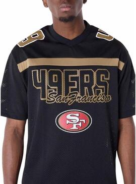 Maglietta New Era San Francisco 49ers NFL Mesh nera per uomo